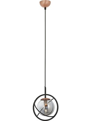 Asitan AV-60291-1BSY Siyah Boyalı Modern Avize E14 Metal Cam 22CM