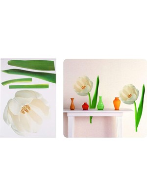 Asitan Bosphorus Duvar Süsü (Sticker) Çiçekli Şeffaf Filmli Pvc