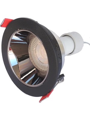 Asitan Siyah Gümüş Sıva Altı Spot Cob LED Armatür GU10 5W Gün Işığı Işık