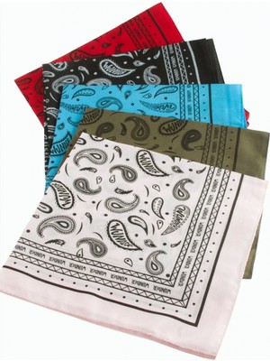 Hace Bazaar Çini Desenli Keten Bandana 50*50