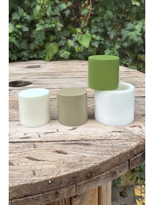Asitan Silindir Şeklinde Silikon Mum Kalıbı 6X6X10 cm Yeşil