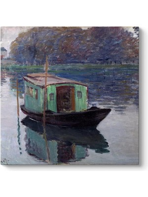 Asitan Claude Monet - The Studio Boat Tablosu 80 x 80