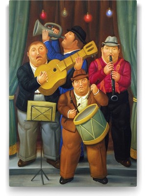 Asitan Botero - The Orchestra Tablosu 60 x 123-2 Parçalı