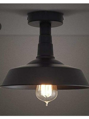 Asitan Retro Metal Dekoratif Rustik Siyah Tavan Plofyoner Avize
