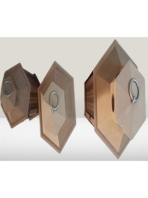 Asitan Hobi Adn 90235 Dekoratif Fenerlik 3lü Set Mdf Ham Cnc Kesim Oyma Nakış El Yapımı