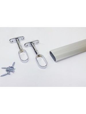 Asitan Gardırop Elbise Askı Borusu Alüminyum Dolap Borusu 30 cm 120 cm Arası (120 Cm)