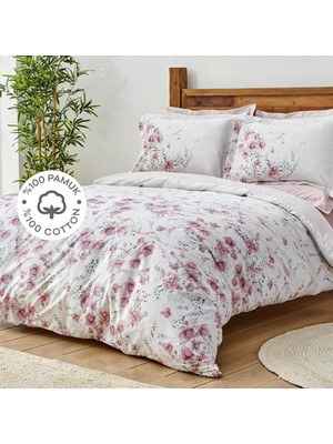 Asitan Dalila Pembe %100 Pamuk Çift Kişilik Nevresim Takımı