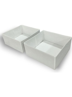 Asitan 2'li Beyaz Çekmece Içi Düzenleyici Organizer Set - Çok Amaçlı Dolap Içi Kutu Seti (28 * 28