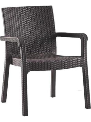 Asitan HK700 Markiz Rattan Koltuk Otel Kafe Bahçe Sandalyesi Kahverengi | ID2802