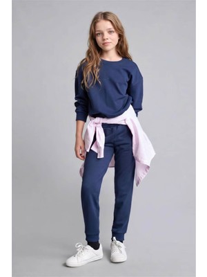 Defacto Jogger Lacivert Kız Çocuk Eşofman Altı Y1226A6/NV241