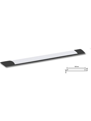 Asitan 36W Siyah LED Bant Armatür 3200K Sarı Işık 2 Adet