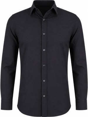 Trender Uzun Kollu Gri-Beyaz Erkek Gömlek 9505