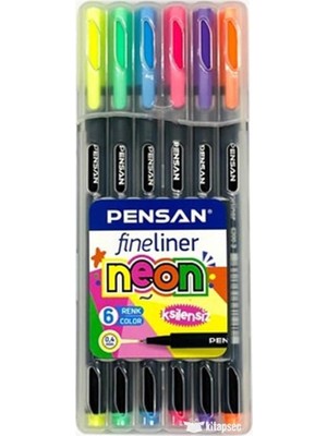 Asitan Pensan Fınelıner 6300 6 Lı Neon Pvc Kutu