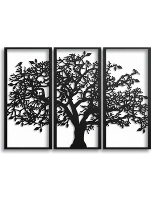 Asitan 3 Panel Aile Ağacı Metal Duvar Dekoru Hayat Ağacı Metal Duvar Sanatı, Ev Yatak Odası Oturma Od