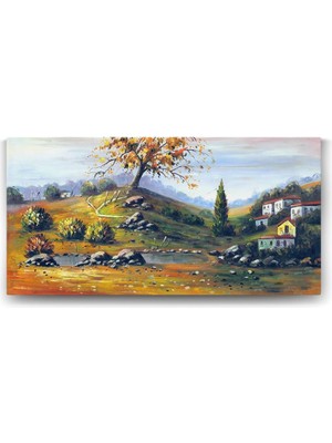Asitan Köy Manzarası Tablosu - 140X70CM