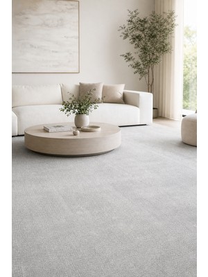 Ruyan Gri Peluş Halı Yumuşak Yıkanabilir Kaymaz Tabanlı Modern Salon Mutfak Antre Halısı