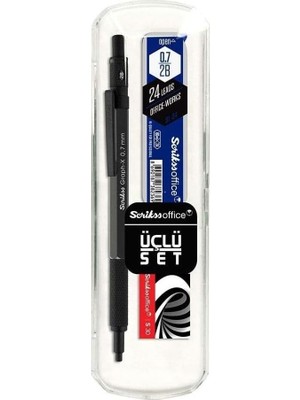 Asitan Scrikss Office Graphx 3'lü Set Versatil Kalem 0.7 mm Antrasitsilgimin 0.7 mm