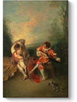 Asitan Antoine Watteau - La Surprise Tablosu 50 x 75