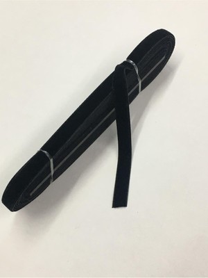 Asitan Karan Tuhafiye Kadife Kurdele 1 cm 5 Metre, Siyah