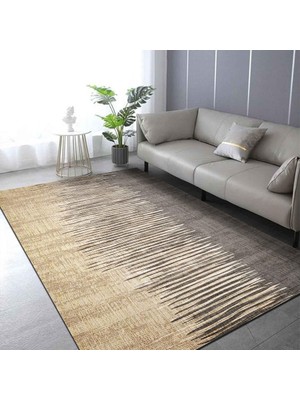 Asitan Borin Desenli Kadife Pamuk Tabanlı Yıkanabilen Kaydırmaz Antibakteriyel Salon Halısı 80X200