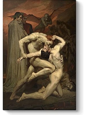 Asitan William Adolphe Bouguereau - Dante ve Virgil Cehennemde Tablosu 50 x 75