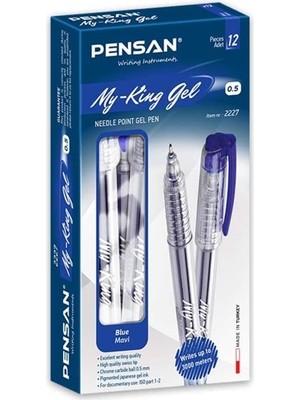 Asitan 6405 My-Kıng Jel Metal Klips Klm Mavi 0,5 12'li Paket - PE06405MAVİ