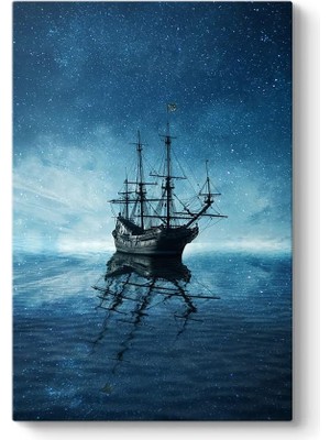 Asitan Yıldızlı Gökyüzü ve Gemi Tablosu 100 x 140