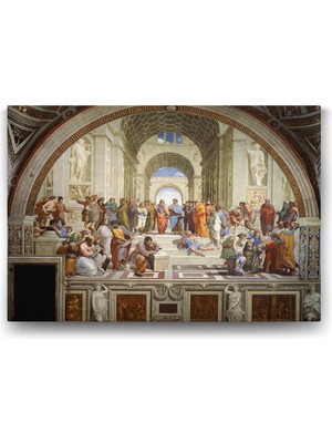 Asitan Raffaello Sanzio - Atina Okulu Tablosu - 75X50CM