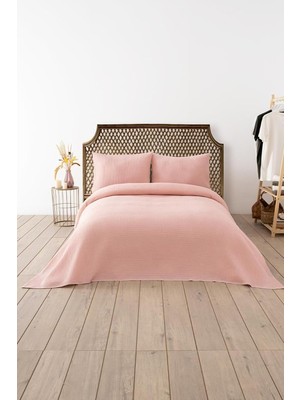 Asitan Waffle Çift Kişilik Pike Seti Pudra 200X220 cm