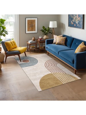Asitan Reyaz Kadife Kaymaz Pamuk Tabanlı Yıkanabilir Antibakteriyel Salon Halısı 120X180