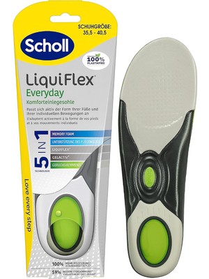 Asitan Scholl Liquiflex Everyday Konforlu Tabanlık, Hafızalı Köpük Sayesinde Daha Fazla Dolgu ve Ayak