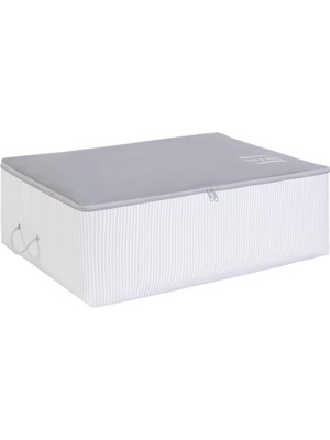 Asitan Ocean Home Textile Büyük Boy Gri Çizgili Stuff &amp; Things Baza Altı Hurç 62 x 46 x 22 cm