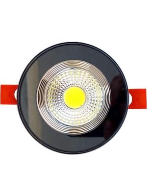 Asitan Füme Cam Yuvarlak Sıva Altı LED Spot Armatür Iç Beyaz, Kenar Gün Işığı