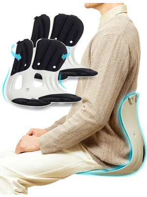 Asitan Grand (Ekstra Geniş ve Sağlam) 2 Paket - Ergonomik Sandalye Sırt Desteği, Iyi Duruş Düzeltme