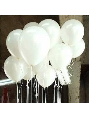 Asitan Exizticaret 100 Adet Metalik Sedefli Kaliteli Balon (Beyaz) EXIZNM34
