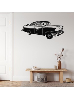 Asitan Metal Duvar Sanatı - Vintage Araba - 3D Duvar Silueti Metal Duvar Dekoru Ev Ofis Dekorasyonu Yatak