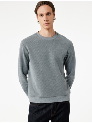 Koton Bisiklet Yaka Uzun Kollu Fitilli Basic Sweatshirt