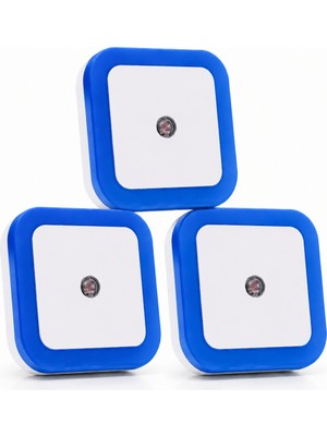 Cata CT-9500 3’lü Set Fotoselli LED Gece Lambası Mavi Sensörlü Prize Takılan Otomatik Gece Işığı