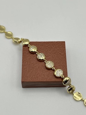 Badiva.co 14K Gold Yuvarlak Plaka Vip Bileklik cm