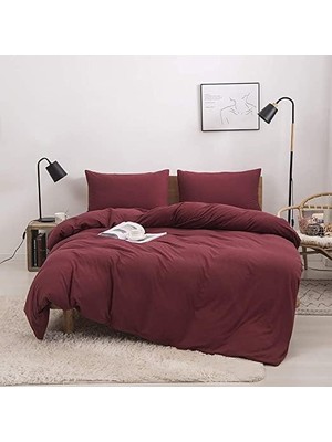Asitan Çift Kişilik Lastikli Pamuklu Ranforce Nevresim Takımı 200 x 220 - Bordo