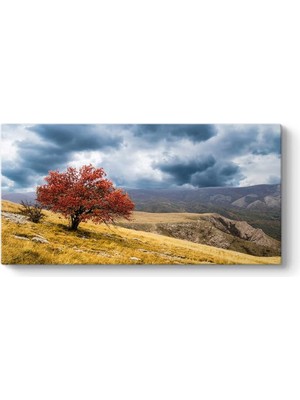 Asitan Yalnız Kırmızı Ağaç Tablosu 160 x 80