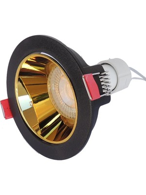 Asitan Siyah Altın Sıva Altı Spot Cob LED Armatür GU10 5W Beyaz Işık