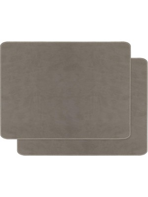 Asitan Ocean Home Textile 2'li Gri Renk Deri Amerikan Servis 40 x 30 cm