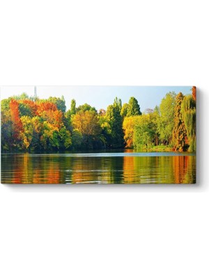 Asitan Renkli Ağaçlar ve Göl Tablosu 60 x 30