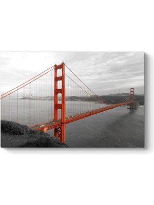 Asitan San Francisco Köprüsü Panorama Tablosu 100 x 70