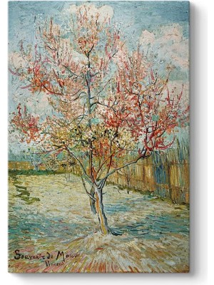 Asitan Vincent Van Gogh - Pembe Şeftali Ağaçları Tablosu 100 x 140