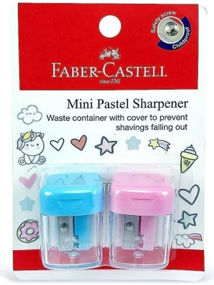 Asitan Faber-Castell Faber Castell Minibox Kalemtıraş 2 Parça, Blister Kartlı, Çeşitli Renkler, FCC58