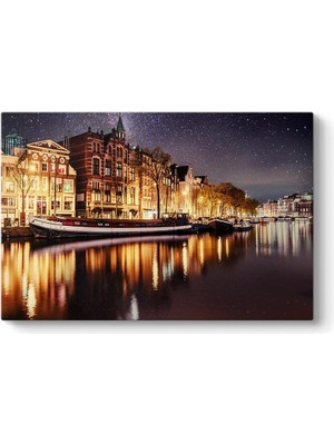 Asitan Yıldızlı Amsterdam Gecesi Tablosu 100 x 70