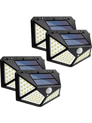 Asitan Zauss 4 Adet Solar Güneş Enerjili Hareket Sensörlü 4 Taraflı Bahçe Garaj Ev Aydınlatma Lambas