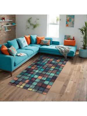 Asitan Vera Kadife Kaymaz Pamuk Tabanlı Yıkanabilir Antibakteriyel Salon Halısı 120X180